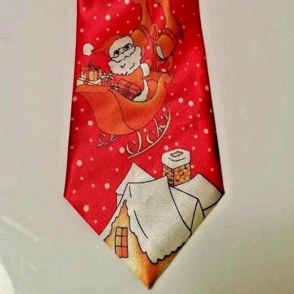 Christmas Santa Claus Reindeer Necktie Novelty